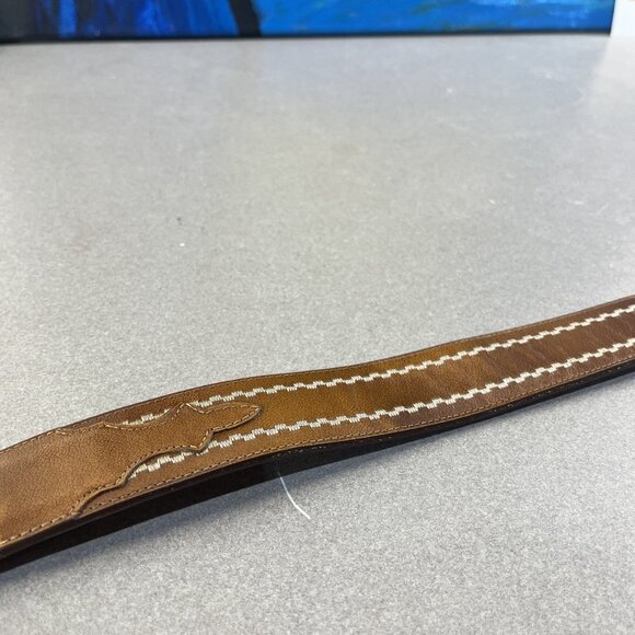 vintage brown leather belt by Justin made in the USA - Picture 3 of 9